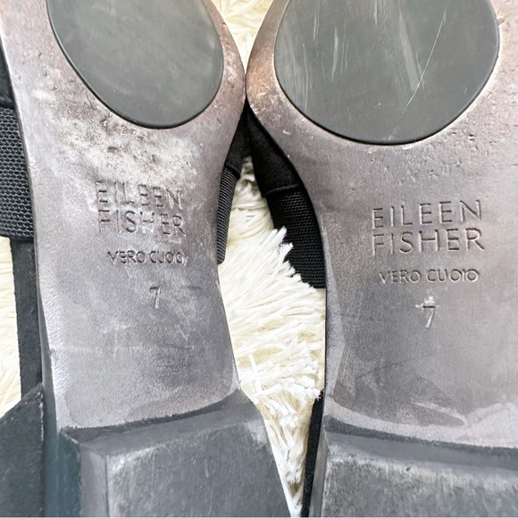 Eileen Fisher Black Ida D'orsay Ballerina Flats US Size 7 - Picture 8 of 10